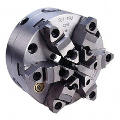 Bison - 6 Jaws, 6" Diam, Self Centering Manual Lathe Chuck - Front Mount, Adjustable, Reversible, 2,500 Max RPM, 1.654" Through Hole Diam, Forged Steel - Apex Tool & Supply