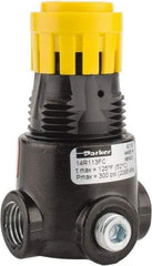 Parker - 1/4 NPT Port, 15 CFM, Zinc Miniature Regulator - 2 to 125 psi Range, 300 Max psi Supply Pressure, 1/8" Gauge Port Thread, 1.65" Wide x 2.88" High - Apex Tool & Supply