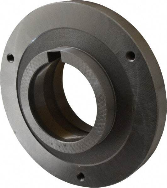 Bison - Adapter Back Plate for 8" Diam Self Centering Lathe Chucks - L-1 Mount, 4-1/8" Through Hole Diam, 6.93mm ID, 7.87" OD, 0.79" Flange Height, Steel - Apex Tool & Supply