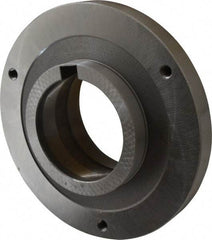 Bison - Adapter Back Plate for 8" Diam Self Centering Lathe Chucks - L-1 Mount, 4-1/8" Through Hole Diam, 6.93mm ID, 7.87" OD, 0.79" Flange Height, Steel - Apex Tool & Supply