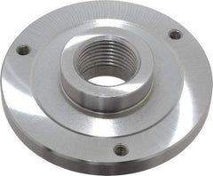 Bison - Adapter Back Plate for 5" Diam Self Centering Lathe Chucks - 1-1/2 - 8 Mount, 1.515" Through Hole Diam, 2.164mm ID, 5" OD, 0.51" Flange Height, Steel - Apex Tool & Supply