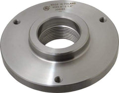 Bison - Adapter Back Plate for 6-1/4" Diam Self Centering Lathe Chucks - 2-1/4 - 8 Mount, 2.26" Through Hole Diam, 3.385mm ID, 38139" OD, 0.59" Flange Height, Steel - Apex Tool & Supply