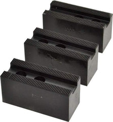 Value Collection - 6" Chuck Capacity, 1.5mm x 60° Serrated Attachment, Square Soft Lathe Chuck Jaw - 3 Jaws, Steel, 0.7874" Btw Mount Hole Ctrs, 1.181mm Long x 30mm Wide x 1-3/8" High, 0.4724" Groove, 10mm Fastener - Apex Tool & Supply