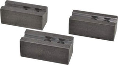H & R Manufacturing - 8" Chuck Capacity, 1.5mm x 60° Serrated Attachment, Square Soft Lathe Chuck Jaw - 3 Jaws, Steel, 1" Btw Mount Hole Ctrs, 3-1/2" Long x 1-1/2" Wide x 1-1/2" High, 0.551" Groove, 12mm Fastener - Apex Tool & Supply