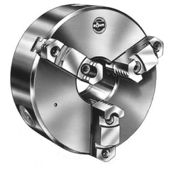 Rohm - 3 Jaws, 12" Diam, Self Centering Manual Lathe Chuck - A1-8 Mount Spindle, Reversible, 103mm Through Hole Diam, Forged Steel - Apex Tool & Supply