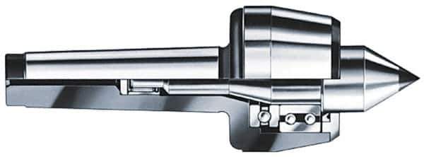 Rohm - MT2 Taper Shank, 1.77" Head Diam Carbide Tipped Live Center - 7,000 Max RPM, 1.35" Head Length, 0.7874" Point Diam, 0.945" Point Len, 264 Lb Max Workpc, 5.08" OAL, Standard Point - Apex Tool & Supply