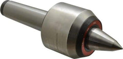Rohm - MT5 Taper Shank, 3.74" Head Diam Live Center - 6,000 Max RPM, 3.32" Head Length, 1.65" Point Diam, 2.323" Point Len, 4,400 Lb Max Workpc, 11.01" OAL, Long Point - Apex Tool & Supply