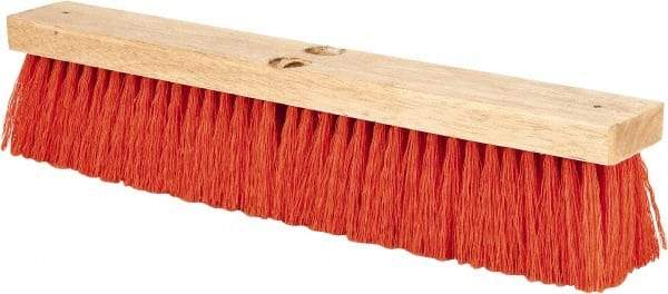 PRO-SOURCE - 18" Heavy Duty Synthetic Push Broom - 4" Bristle Length, Wood Block, Threaded Handle Connection - Apex Tool & Supply
