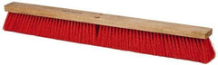 PRO-SOURCE - 30" Heavy Duty Synthetic Push Broom - 4" Bristle Length, Wood Block, Threaded Handle Connection - Apex Tool & Supply