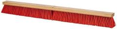 PRO-SOURCE - 36" Heavy Duty Synthetic Push Broom - 4" Bristle Length, Wood Block, Threaded Handle Connection - Apex Tool & Supply
