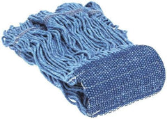 PRO-SOURCE - 5" Blue Head Band, Small Blended Fiber Loop End Mop Head - 4 Ply, Clamp Jaw Connection, Use for General Purpose - Apex Tool & Supply