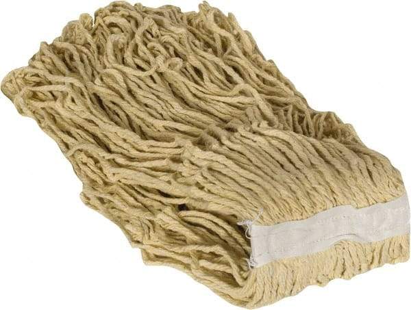 PRO-SOURCE - 1-1/4" White Head Band, Large Blended Fiber Cut End Mop Head - 4 Ply, Clamp Jaw Connection, Use for General Purpose - Apex Tool & Supply