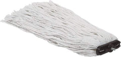 PRO-SOURCE - 1" White Head Band, X-Large Rayon Cut End Mop Head - 4 Ply, Screw On Connection, Use for Heavy Duty Floor Cleaning - Apex Tool & Supply
