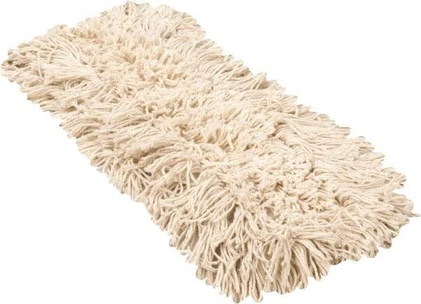 PRO-SOURCE - 18" Long x 3-1/2" Wide Yarn Blend Dust Mop Head - Snap-On, Blue, Looped Head, Launderable - Apex Tool & Supply