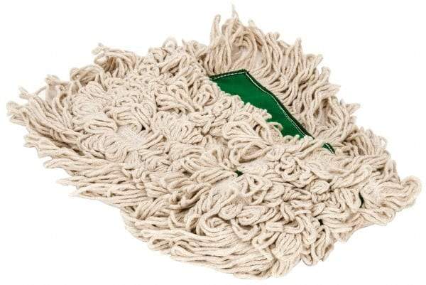 PRO-SOURCE - 24" Long x 3-1/2" Wide Yarn Blend Dust Mop Head - Snap-On, Green, Looped Head, Launderable - Apex Tool & Supply