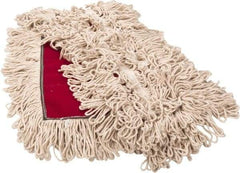 PRO-SOURCE - 36" Long x 3-1/2" Wide Yarn Blend Dust Mop Head - Snap-On, Red, Looped Head, Launderable - Apex Tool & Supply