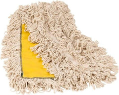 PRO-SOURCE - 48" Long x 3-1/2" Wide Yarn Blend Dust Mop Head - Snap-On, Yellow, Looped Head, Launderable - Apex Tool & Supply