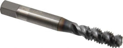OSG - M10x1.50 Metric Coarse 3 Flute 6H Plug Spiral Flute Tap - High Speed Steel, TiCN Finish, 2-15/16" OAL, Right Hand Flute, Right Hand Thread, D6, Series 143 - Apex Tool & Supply