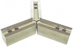 H & R Manufacturing - 1.5mm x 60° Serrated Attachment, Square Soft Lathe Chuck Jaw - 3 Jaws, Steel, 1.181" Btw Mount Hole Ctrs, 6-1/4" Long x 2" Wide x 2-1/2" High, 0.71" Groove, 14mm Fastener - Apex Tool & Supply