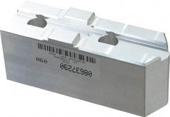 Masterman & Kovil - 10" Chuck Capacity, Tongue & Groove Attachment, Square Soft Lathe Chuck Jaw - 1 Jaw, Aluminum, 2-1/8" Btw Mount Hole Ctrs, 4.6mm Long x 1-1/2" Wide x 2" High, 1/2" Groove - Apex Tool & Supply