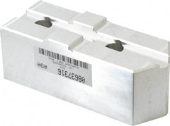 Masterman & Kovil - 12" Chuck Capacity, Tongue & Groove Attachment, Square Soft Lathe Chuck Jaw - 1 Jaw, Aluminum, 2-1/2" Btw Mount Hole Ctrs, 5.1mm Long x 2" Wide x 2" High, 1/2" Groove - Apex Tool & Supply