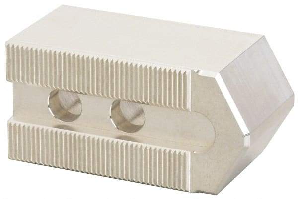 Masterman & Kovil - 12" Chuck Capacity, 1.5mm x 60° Serrated Attachment, Square Soft Lathe Chuck Jaw - 3 Jaws, Aluminum, 1.181" Btw Mount Hole Ctrs, 5.1mm Long x 2" Wide x 2" High, 0.709" Groove, 14mm Fastener - Apex Tool & Supply
