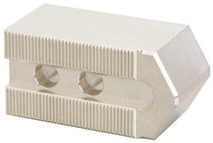 Masterman & Kovil - 12" Chuck Capacity, 1.5mm x 60° Serrated Attachment, Square Soft Lathe Chuck Jaw - 3 Jaws, Aluminum, 1.181" Btw Mount Hole Ctrs, 5.1mm Long x 2" Wide x 2" High, 0.709" Groove, 14mm Fastener - Apex Tool & Supply