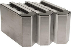 Masterman & Kovil - 10" Chuck Capacity, 1.5mm x 60° Serrated Attachment, Square Soft Lathe Chuck Jaw - 3 Jaws, Aluminum, 1.181" Btw Mount Hole Ctrs, 4.6mm Long x 1-1/2" Wide x 3" High, 0.63" Groove, 12mm Fastener - Apex Tool & Supply