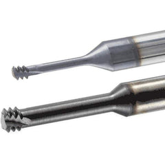 Iscar - #4-40 UNC, 0.0827" Cutting Diam, 3 Flute, Solid Carbide Helical Flute Thread Mill - Internal Thread, 1/4" LOC, 58mm OAL, 6mm Shank Diam - Apex Tool & Supply