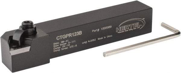 Hertel - CTGP, Right Hand Cut, 3/4" Shank Height x 3/4" Shank Width, Positive Rake Indexable Turning Toolholder - 4-1/2" OAL, TP.. 322 Insert Compatibility, Series Clamp Type - Apex Tool & Supply