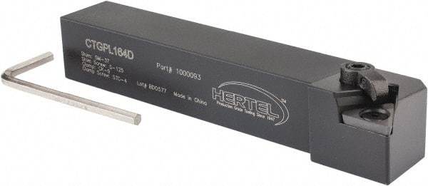 Hertel - CTGP, Left Hand Cut, 1" Shank Height x 1" Shank Width, Positive Rake Indexable Turning Toolholder - 6" OAL, TP..43. Insert Compatibility, Series Clamp Type - Apex Tool & Supply