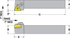 Dorian Tool - MTGN, Right Hand Cut, 1" Shank Height x 1" Shank Width, Negative Rake Indexable Turning Toolholder - 6" OAL, TN..32. Insert Compatibility, Series Multi-Option - Apex Tool & Supply