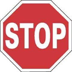 NMC - "Stop", 30" Wide x 30" High, Aluminum Stop & Yield Signs - 0.08" Thick, White on Red, Engineer Grade Reflectivity, Octagon, Post Mount - Apex Tool & Supply
