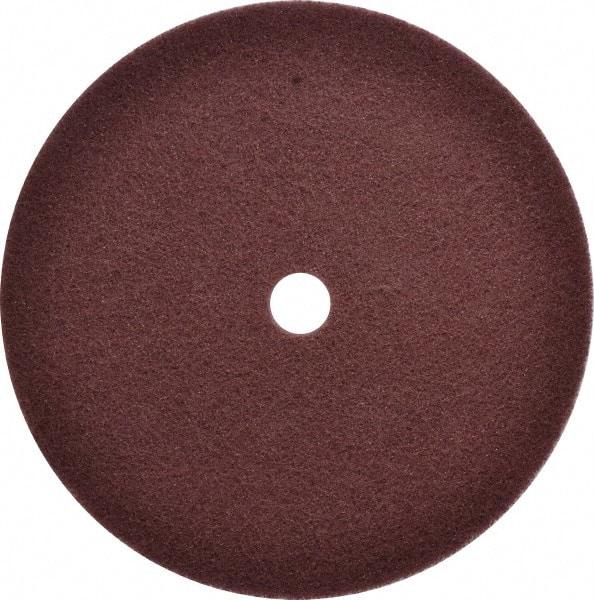 3M - 12" Fine Grade Aluminum Oxide Deburring Disc - 1-1/4" Center Hole, Arbor Connection, Maroon, 1,900 Max RPM - Apex Tool & Supply
