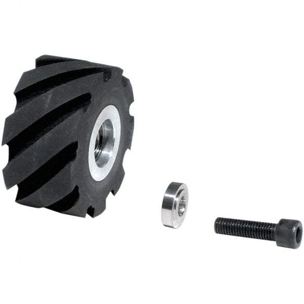 Dynabrade - 2" Diam x 1" Wide Contact Wheel - Standard, 70 Duro Urethane Face - Apex Tool & Supply