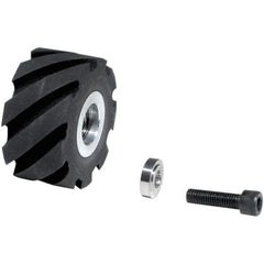 Dynabrade - 2" Diam x 1" Wide Contact Wheel - Standard, 70 Duro Urethane Face - Apex Tool & Supply