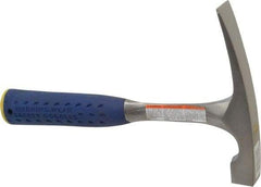 Estwing - 1-1/4 Lb Head Bricklayer's Hammer - 11" OAL, Steel Handle with Grip, 53/64" Face Diam - Apex Tool & Supply