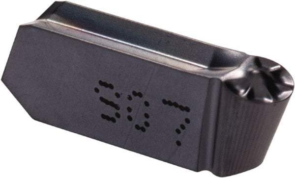 Iscar - 400200GIPY Grade IC907, 4mm Cutting Width Carbide Grooving Insert - Neutral, 2mm Corner Radius, TiAlN Finish - Apex Tool & Supply