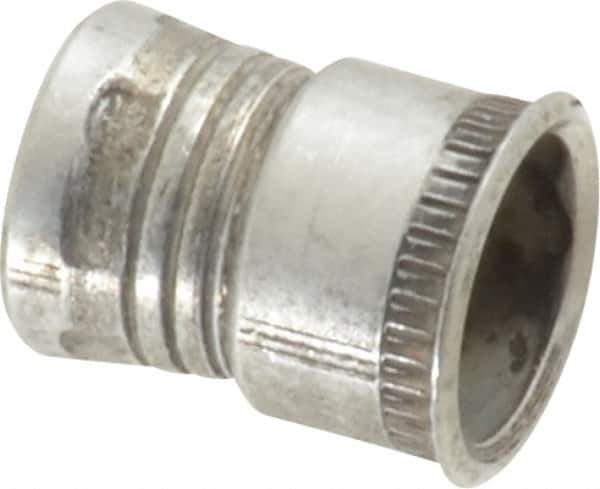 Made in USA - #10-32 UNF, Cadmium-Plated, Aluminum Knurled Rivet Nut Inserts - 0.03" to 0.09" Grip, 9/32" Drill Size, 0.36" Body Diam - Apex Tool & Supply