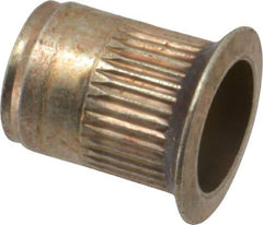 Made in USA - M10x1.50, 13.46mm Insert Diam, 17.53mm OAL, Sealed Head Open End Threaded Insert - 13.5mm Hole Diam, 17.4mm Head Diam, 1008/1010 Steel, Clear Protective Coating & Zinc Yellow Dichromate Finish - Apex Tool & Supply