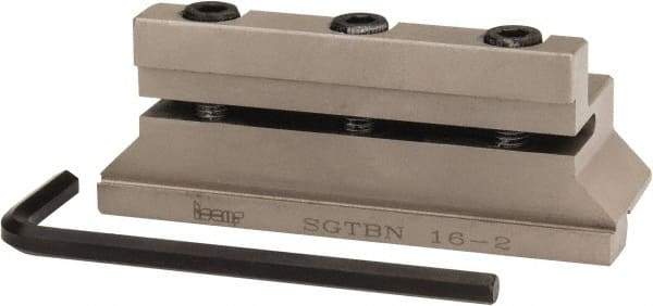 Iscar - Tool Block Style SGTBN, 19mm Blade Height, 76mm OAL, 30mm OAH, Indexable Cutoff Blade Tool Block - 16mm Shank Height, 16mm Shank Width, Reversible, Through Coolant, Series Self Grip - Apex Tool & Supply