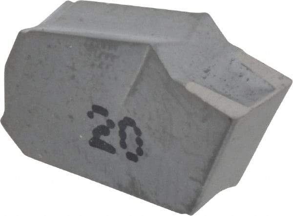 Iscar - GTN4 IC20 Grade, 0.1614" Cutting Width, Carbide Cutoff Insert - 0° Neutral Lead Angle, 0.0094" Cnr Rad, Single End - Apex Tool & Supply
