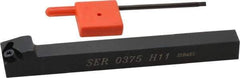 Carmex - External Thread, Right Hand Cut, 3/8" Shank Width x 0.38" Shank Height Indexable Threading Toolholder - 4" OAL, 11ER Insert Compatibility, SE Toolholder, Series SER - Apex Tool & Supply