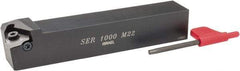 Carmex - External Thread, Right Hand Cut, 1" Shank Width x 1" Shank Height Indexable Threading Toolholder - 6" OAL, 22ER Insert Compatibility, SE Toolholder, Series SER - Apex Tool & Supply