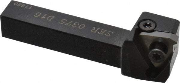 Carmex - External Thread, Right Hand Cut, 3/8" Shank Width x 0.38" Shank Height Indexable Threading Toolholder - 2-1/2" OAL, 16ER Insert Compatibility, SE Toolholder, Series SER - Apex Tool & Supply