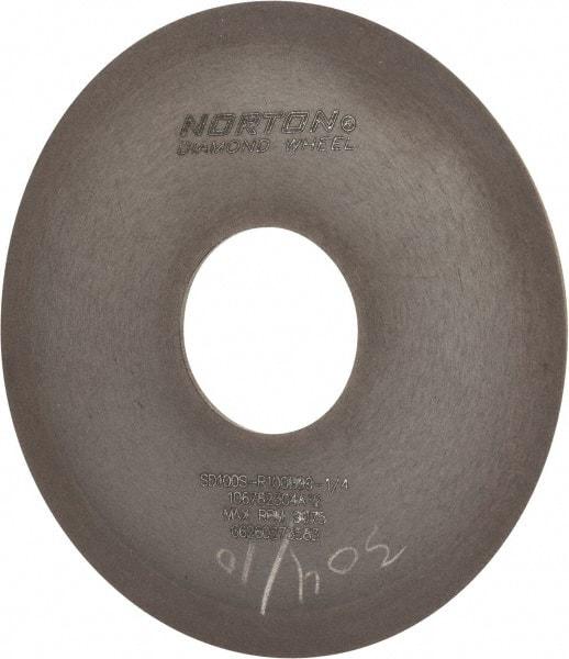 Norton - 4" Diam x 1-1/4" Hole x 1/16" Thick, 100 Grit Surface Grinding Wheel - Diamond, Type 1A1, Fine Grade, Resinoid Bond - Apex Tool & Supply