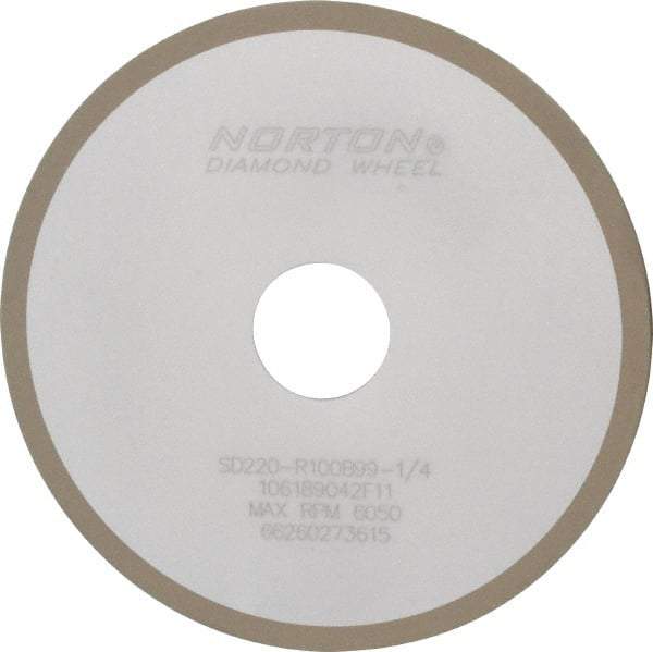 Norton - 6" Diam x 1-1/4" Hole x 1/8" Thick, 220 Grit Surface Grinding Wheel - Diamond, Type 1A1, Very Fine Grade, Resinoid Bond - Apex Tool & Supply
