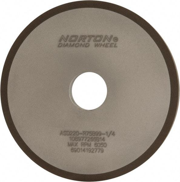 Norton - 6" Diam x 1-1/4" Hole x 1/2" Thick, 220 Grit Surface Grinding Wheel - Diamond, Type 1A1, Very Fine Grade, Resinoid Bond - Apex Tool & Supply
