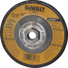 DeWALT - 24 Grit, 5" Wheel Diam, 1/8" Wheel Thickness, Type 27 Depressed Center Wheel - Aluminum Oxide, R Hardness, 12,200 Max RPM, Compatible with Angle Grinder - Apex Tool & Supply