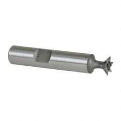 Keo - 3/8" Diam x 1/8" Width of Cut, 45° Included Angle, High Speed Steel Dovetail Cutter - 3/8" Shank Diam, 2" Shank Length, 2-1/8" Overall Length, Weldon Flat, Uncoated - Apex Tool & Supply